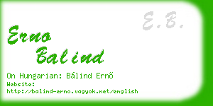 erno balind business card