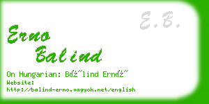 erno balind business card